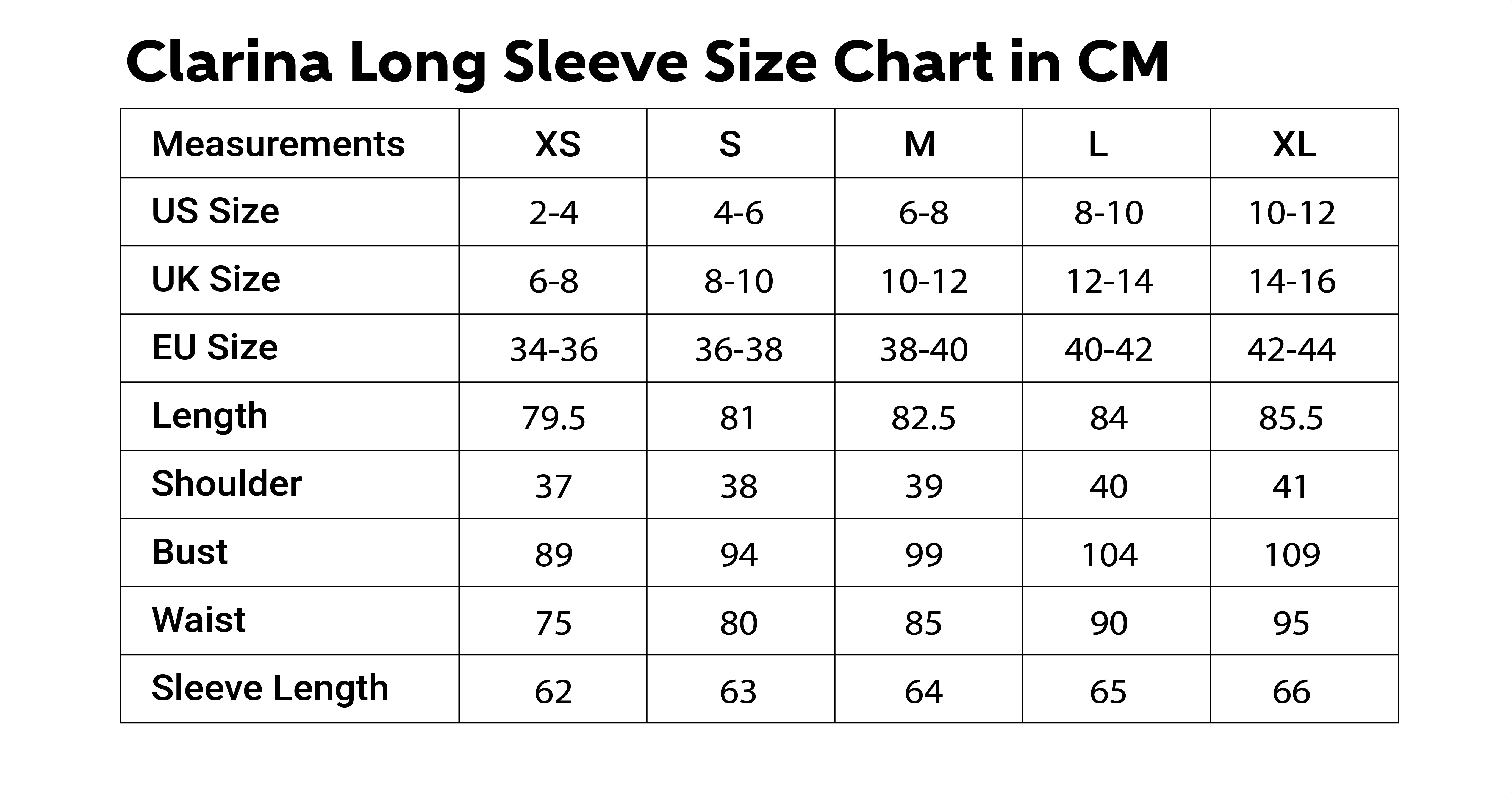 Size Chart CM