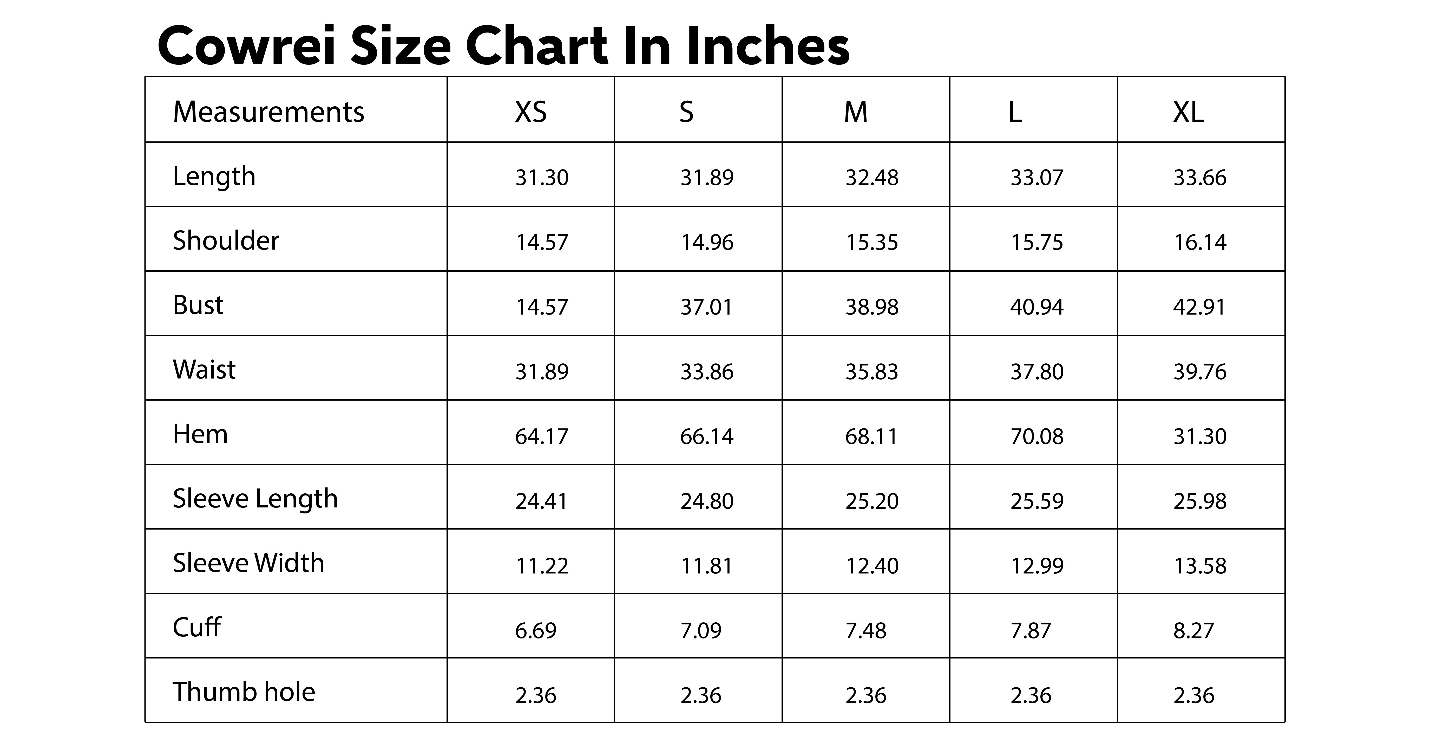 Size Chart