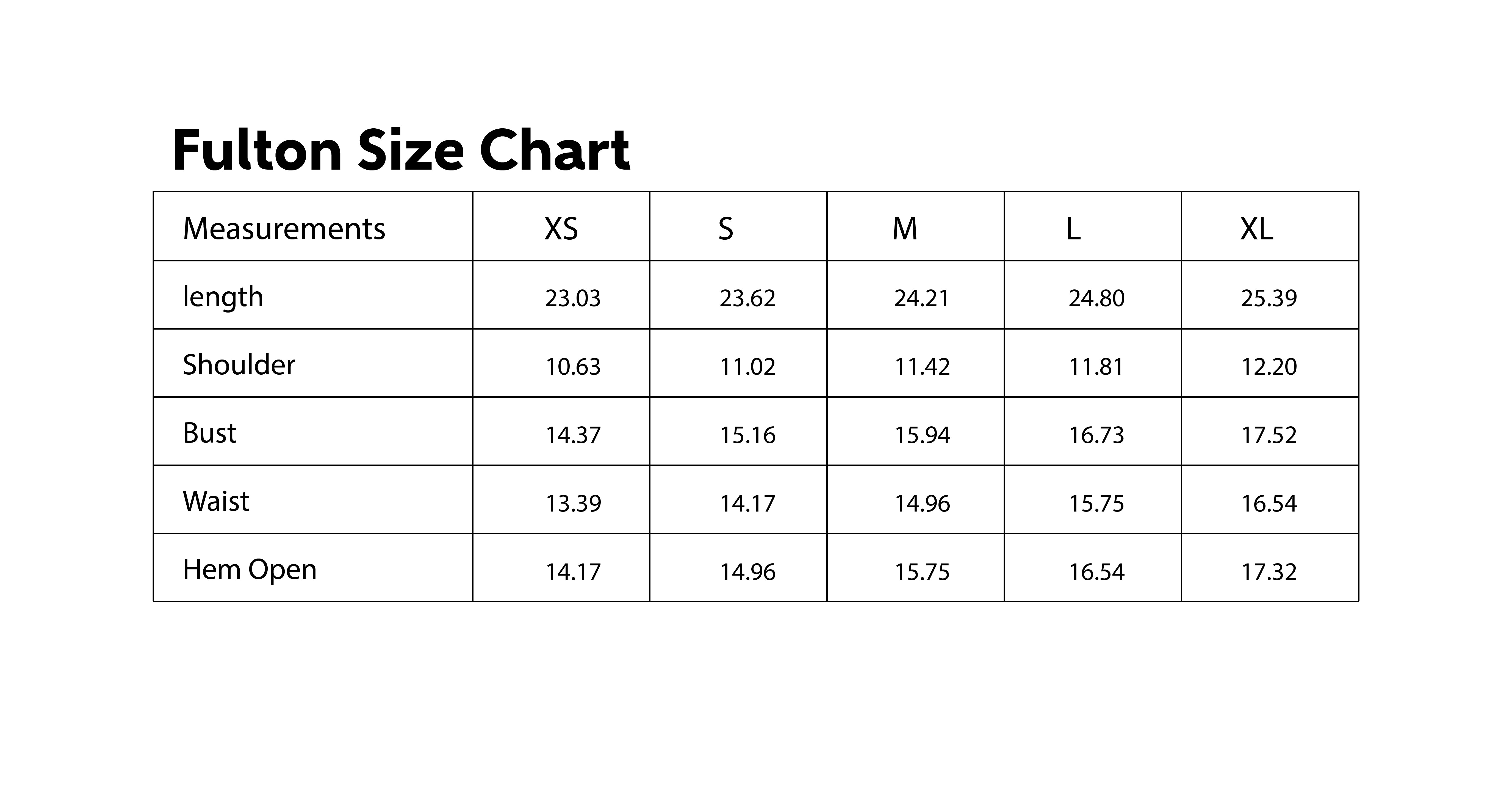 Size Chart
