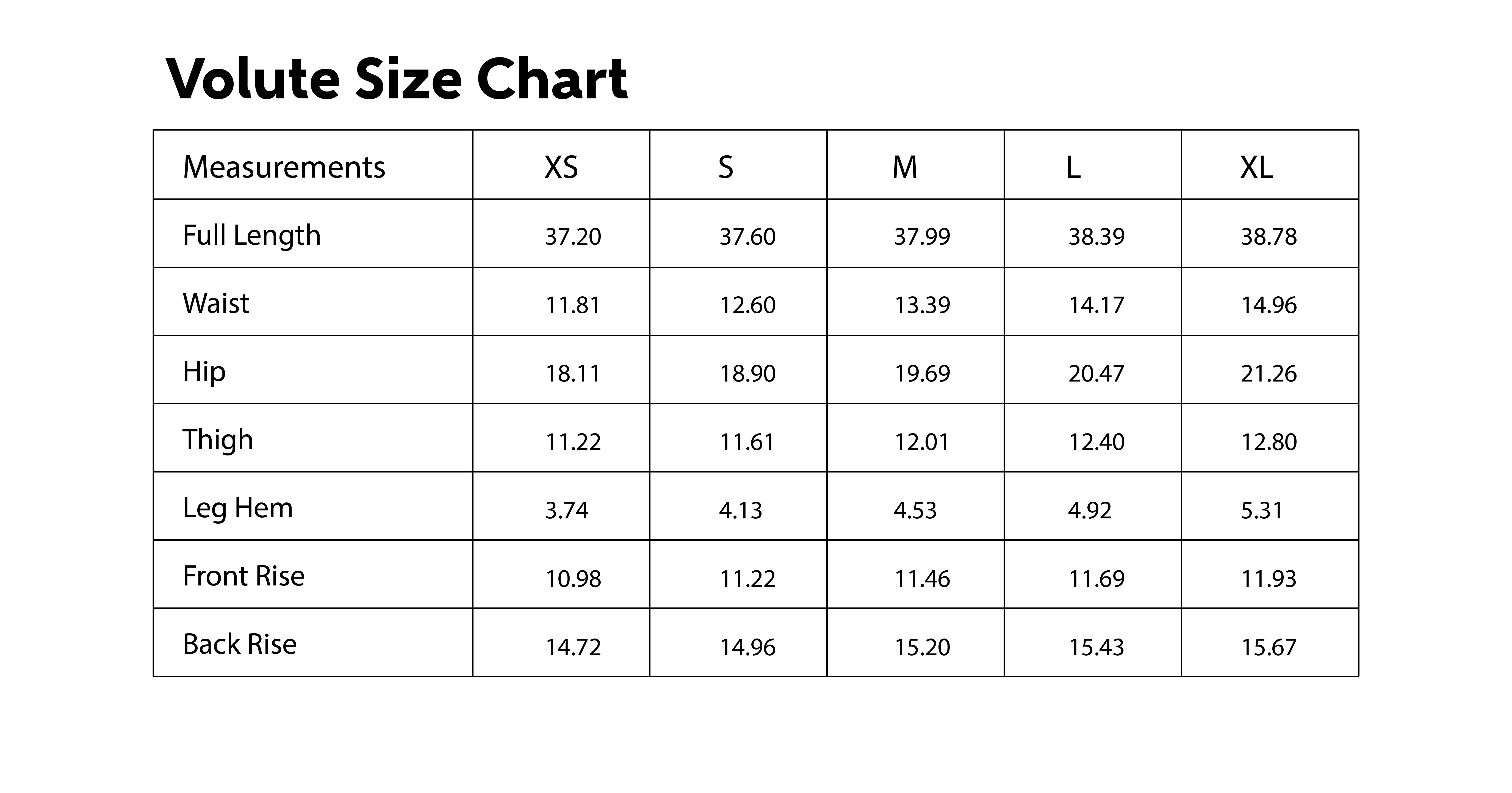 Size Chart